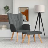vidaXL Relaxsessel mit Hocker Dunkelgrau Stoff