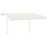 vidaXL Markise Automatisch Einziehbar mit Pfosten 4,5x3 m Creme