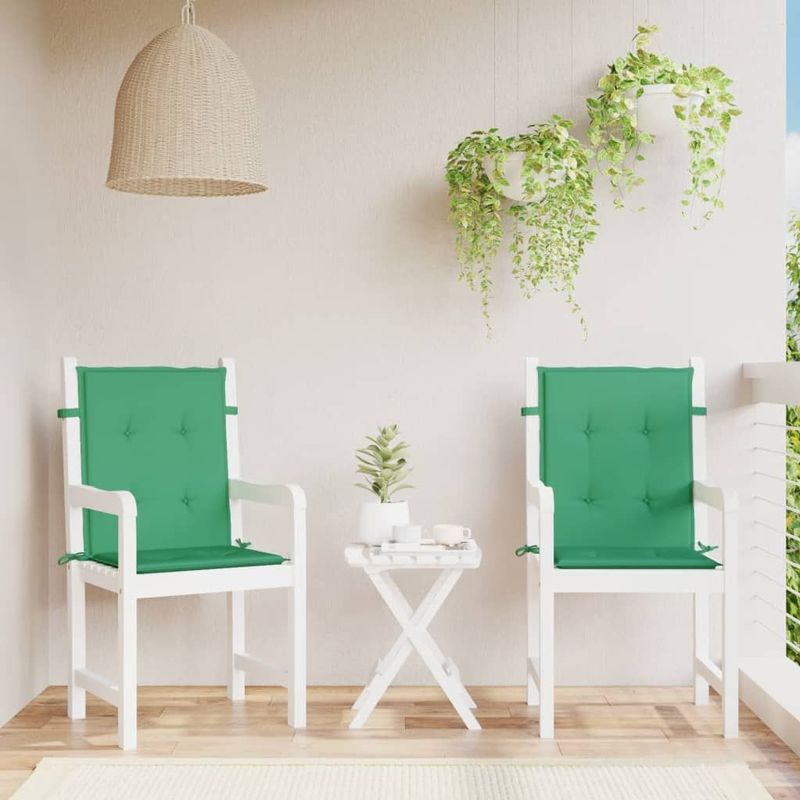 vidaXL Gartenstuhlauflagen für Niedriglehner 2 Stk. Grün 100x50x3 cm
