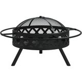 vidaXL Feuerschale mit Schürhaken 70 cm XXL Stahl