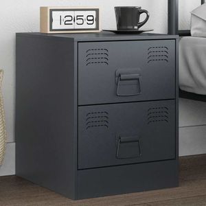 vidaXL Nachttisch Anthrazit 34,5x39x44 cm Stahl