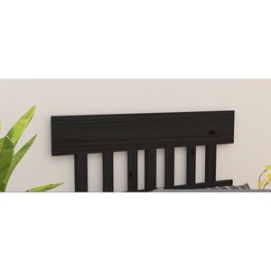 vidaXL Kopfteil Schwarz 123,5x3x81 cm Massivholz Kiefer