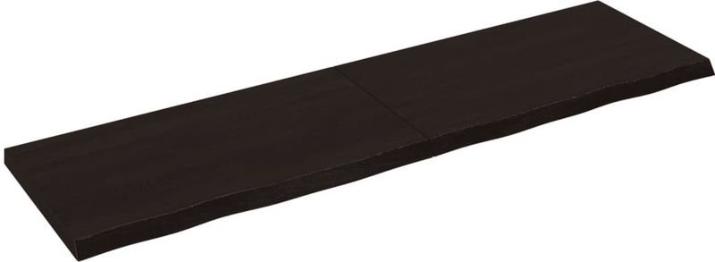 vidaXL Wandregal Dunkelbraun 220x60x(2-6)cm Massivholz Eiche Behandelt