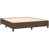 vidaXL Boxspringbett mit Matratze Dunkelbraun 180x200 cm Stoff