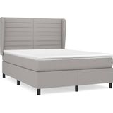 vidaXL Boxspringbett mit Matratze Hellgrau 140x190 cm Stoff