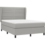 vidaXL Boxspringbett mit Matratze Hellgrau 140x190 cm Stoff