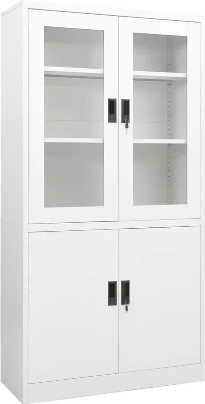 vidaXL Büroschrank Weiß 90x40x180 cm Stahl