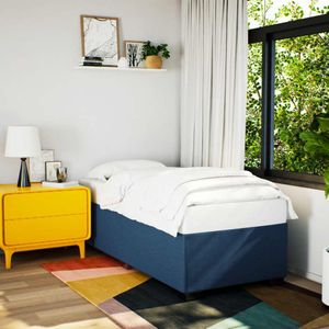 vidaXL Bettgestell ohne Matratze Blau 90x200 cm Stoff