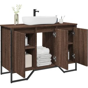 vidaXL Waschbeckenunterschrank Braun Eichen-Optik 91x35x60 cm