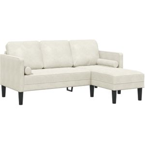 vidaXL Ecksofa Creme 173x131x67 cm Samt