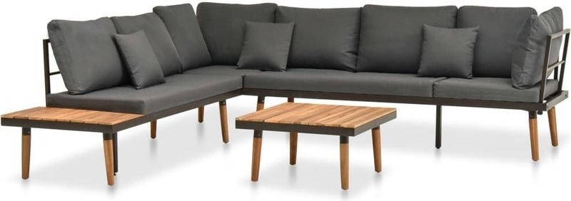 vidaXL 4-tlg. Garten-Lounge-Set mit Auflagen Massivholz Akazie