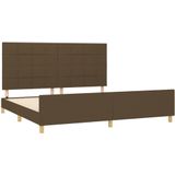 vidaXL Bettgestell ohne Matratze Dunkelbraun 200x200 cm Stoff