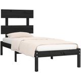 vidaXL Massivholzbett Schwarz 100x200 cm