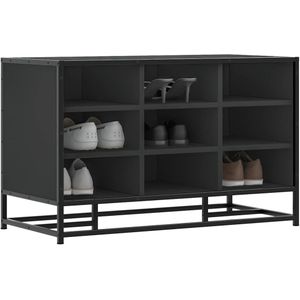 vidaXL Schuhbank Schwarz 84x40x53,5 cm Holzwerkstoff und Metall