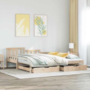 vidaXL Tagesbett Ausziehbar mit Schubladen ohne Matratze 90x200 cm