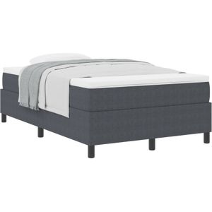 vidaXL Boxspringbett mit Matratze Dunkelgrau 120x200 cm Cordstoff