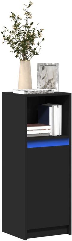 vidaXL LED-Sideboard Schwarz 38x34x100 cm Holzwerkstoff
