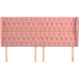 vidaXL Kopfteil mit Ohren Rosa 183x23x118/128 cm Samt