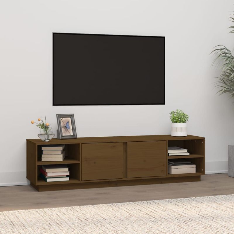 vidaXL TV-Schrank Honigbraun 156x40x40 cm Massivholz Kiefer