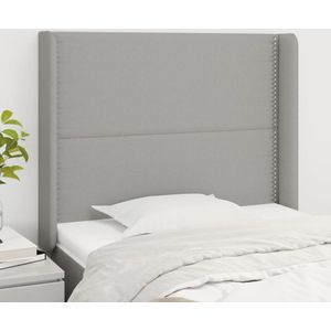 vidaXL Kopfteil mit Ohren Hellgrau 103x16x118/128 cm Stoff