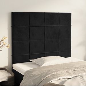 vidaXL Kopfteile 2 Stk. Schwarz 90x5x78/88 cm Samt