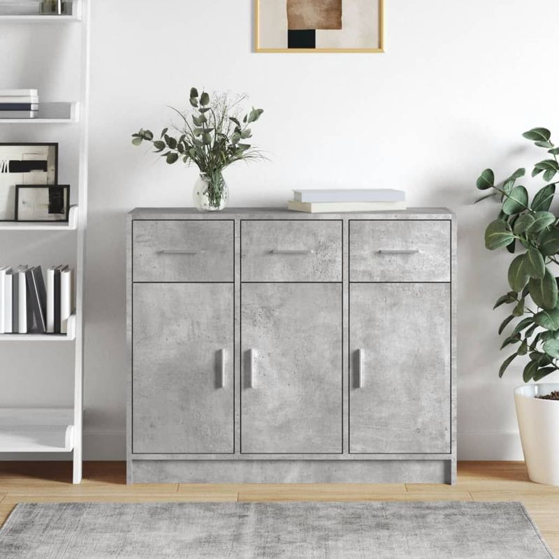 vidaXL Sideboard Betongrau 91x28x75 cm Holzwerkstoff
