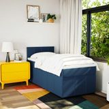 vidaXL Boxspringbett mit Matratze Blau 100x200 cm Stoff