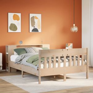 vidaXL Massivholzbett mit Regal ohne Matratze 120x190 cm Kiefer
