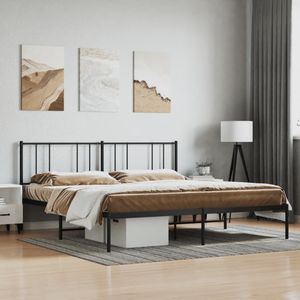 vidaXL Bettgestell mit Kopfteil Metall Schwarz 200x200 cm