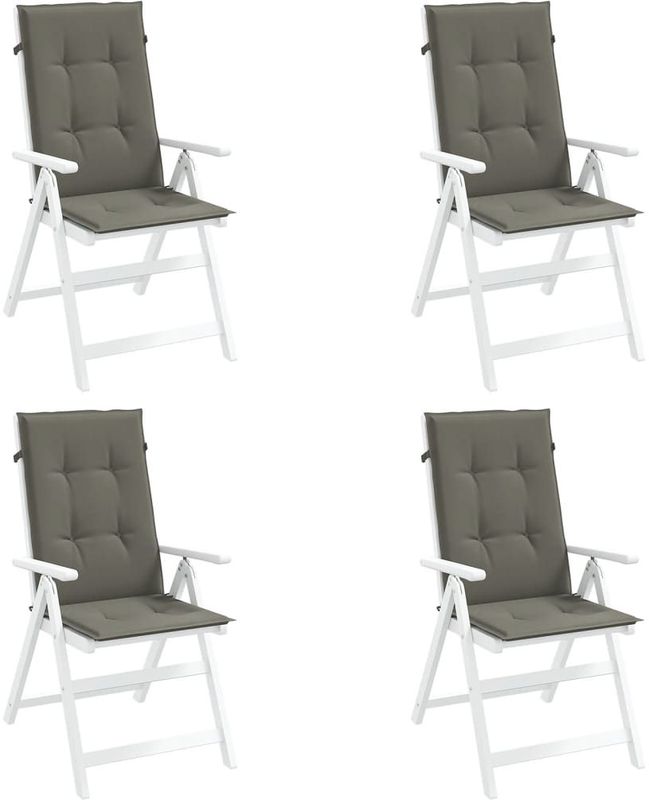 vidaXL Hochlehner-Auflagen 4 Stk. Melange Dunkelgrau 120x50x4 cm Stoff