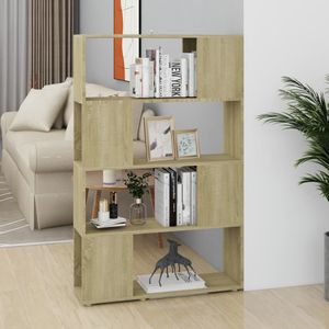vidaXL Bücherregal Raumteiler Sonoma-Eiche 80x24x124,5cm Holzwerkstoff