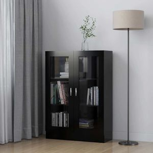 vidaXL Vitrinenschrank Schwarz 82,5x30,5x115 cm Holzwerkstoff
