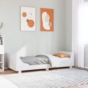 vidaXL Massivholzbett ohne Matratze Weiß 100x200 cm Kiefernholz