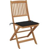 vidaXL Klappbare Gartenstühle 8 Stk. mit Kissen Massivholz Akazie