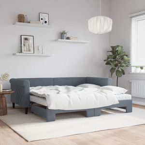 vidaXL Tagesbett Ausziehbar mit Matratzen Dunkelgrau 90x190 cm Samt
