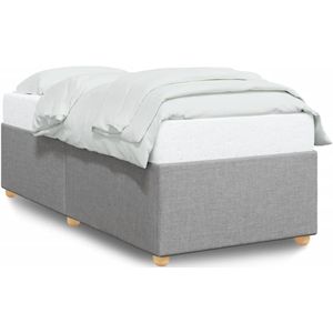 vidaXL Bettgestell ohne Matratze Hellgrau 90x190 cm Stoff