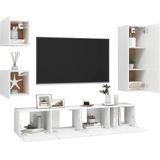 vidaXL 5-tlg. TV-Schrank-Set Weiß Holzwerkstoff