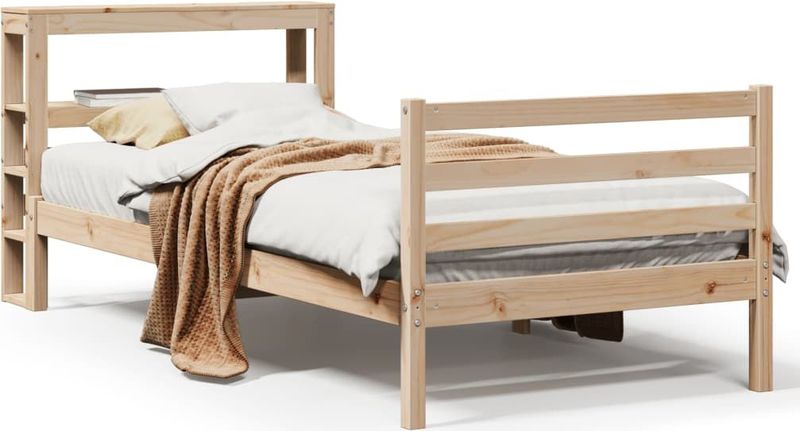 vidaXL Massivholzbett ohne Matratze 100x200 cm Kiefernholz