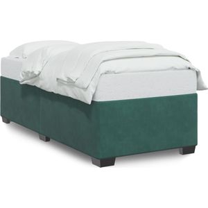 vidaXL Bettgestell ohne Matratze Dunkelgrün 90x200 cm Samt