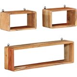 vidaXL 3-tlg. Würfelregal-Set Massivholz Akazie