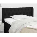 vidaXL Kopfteil mit Ohren Schwarz 93x16x78/88 cm Stoff