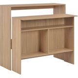 vidaXL Bartisch mit 2 Tischplatten Eichenoptik 130x40x120 cm