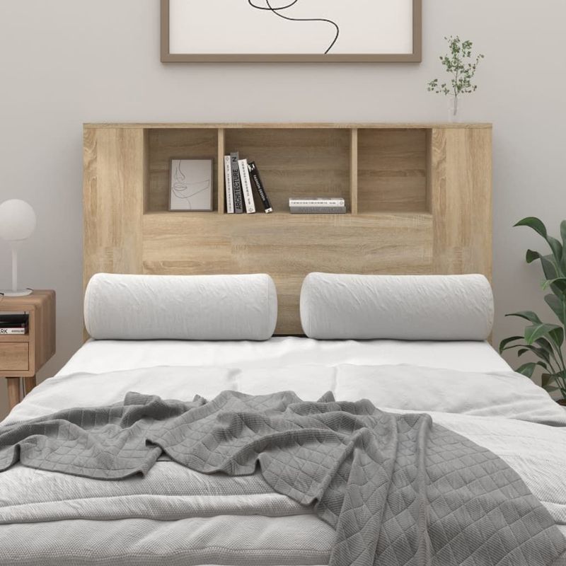 vidaXL Kopfteil mit Ablagen Sonoma-Eiche 120x18,5x102,5 cm