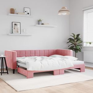 vidaXL Tagesbett Ausziehbar Rosa 80x200 cm Samt