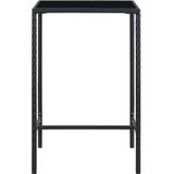 vidaXL 3-tlg. Gartenbar-Set mit Kissen Poly Rattan Schwarz