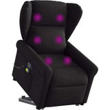 vidaXL Massagesessel mit Aufstehhilfe Schwarz Stoff