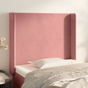 vidaXL Kopfteil mit Ohren Rosa 93x16x118/128 cm Samt