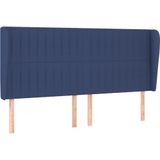 vidaXL Kopfteil mit Ohren Blau 183x23x118/128 cm Stoff
