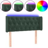 vidaXL LED Kopfteil Dunkelgrün 93x16x78/88 cm Samt