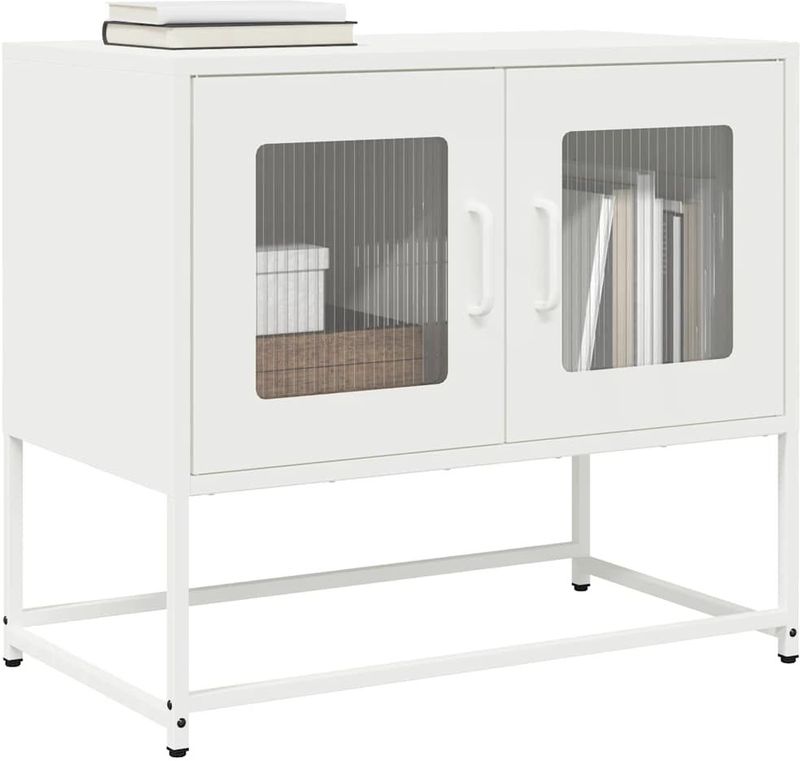 vidaXL TV-Schrank Weiß 68x39x60,5 cm Kaltgewalzter Stahl